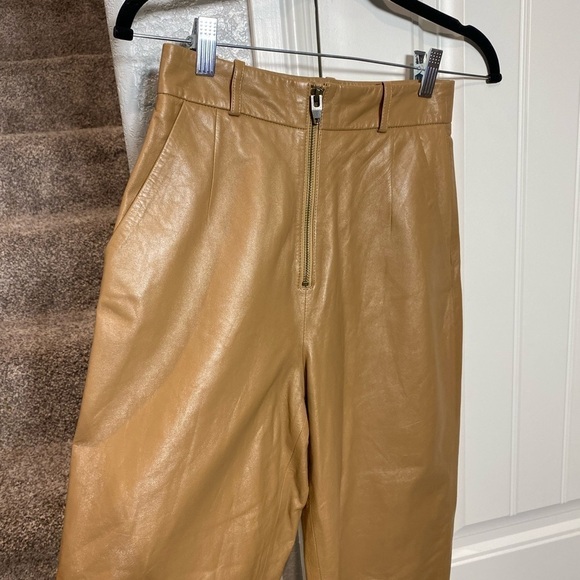 ZEYNEP ARCAY Cool Leather Pant Color: Biscuit - Picture 7 of 11